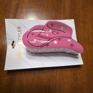 NWT Madison Tyler Pink Cowgirl Hat Claw Clip